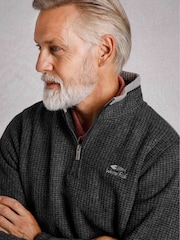Weird Fish Black Newark Quarter Zip Grid Fleece - Image 6 of 8