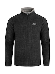 Weird Fish Black Newark Quarter Zip Grid Fleece - Image 7 of 8