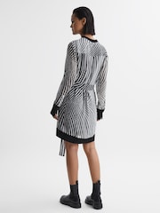 Reiss Black/White Tia Check Belted Mini Dress - Image 5 of 5