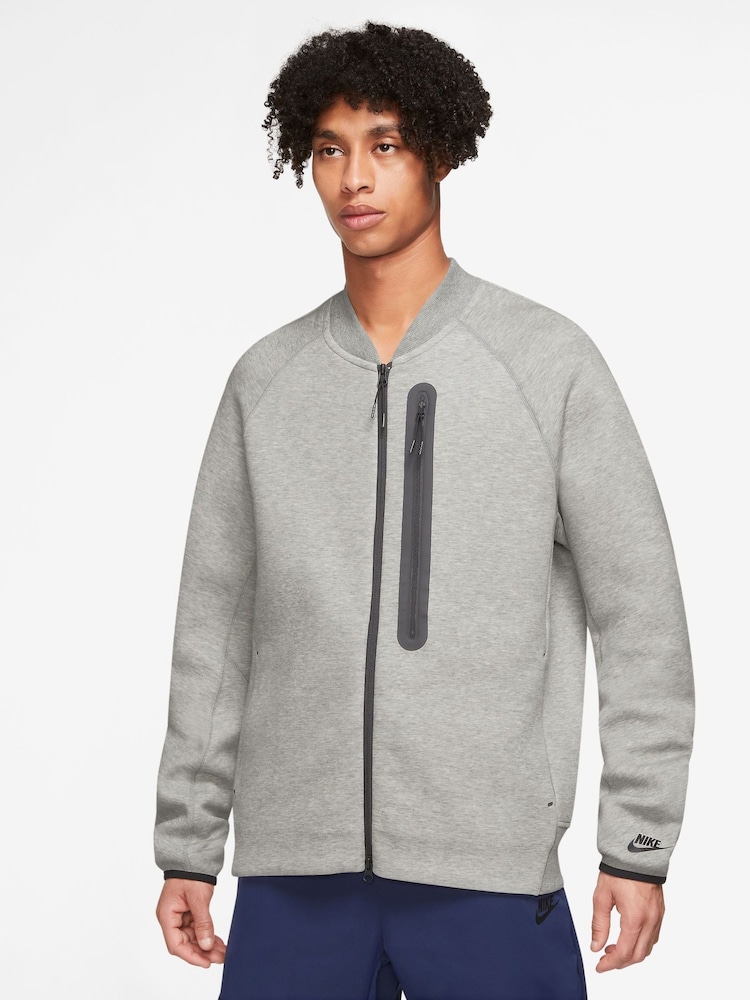 Nike Grey Tech Fleece Bomber Jacket - Image 1 of 3 Nike Grey Tech Fleece Bomber Jacket - Image 1 of 3