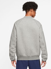 Nike Grey Tech Fleece Bomber Jacket - Image 2 of 3
