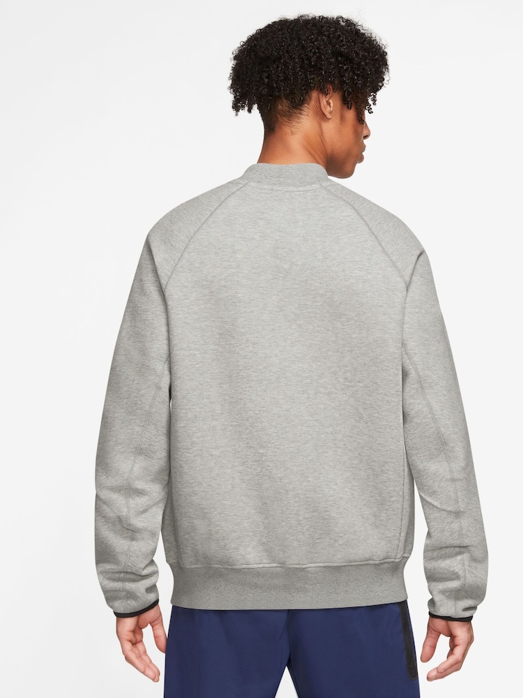 Nike Grey Tech Fleece Bomber Jacket - Image 2 of 3