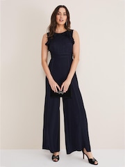 Phase Eight Blue Atlanta Burnout Jumpsuit - Image 1 of 6