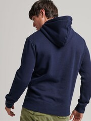 Chiné bleu marine riche - Sweat à capuche brodé Superdry coton vintage à logo - Image 2 of 6