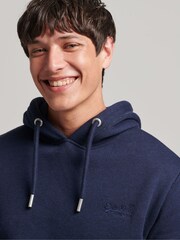 Chiné bleu marine riche - Sweat à capuche brodé Superdry coton vintage à logo - Image 4 of 6