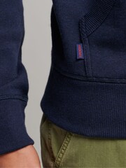 Chiné bleu marine riche - Sweat à capuche brodé Superdry coton vintage à logo - Image 5 of 6