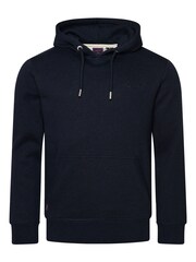 Chiné bleu marine riche - Sweat à capuche brodé Superdry coton vintage à logo - Image 6 of 6