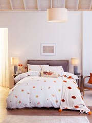 White Autumnal Pumpkin Cotton Rich Autumnal Pumpkin Duvet Cover and Pillowcase Set - Image 1 of 4