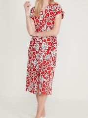 M&Co Womens Red Floral Midi Dress - Image 3 of 4
