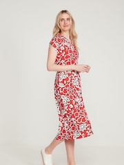 M&Co Womens Red Floral Midi Dress - Image 4 of 4