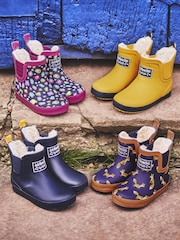JoJo Maman Bébé Cosy Lined Printed Ankle Wellies - صورة 3 من 5