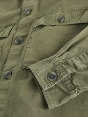 Khaki Green 100% Cotton Twin Pocket Shacket - Image 6 of 7