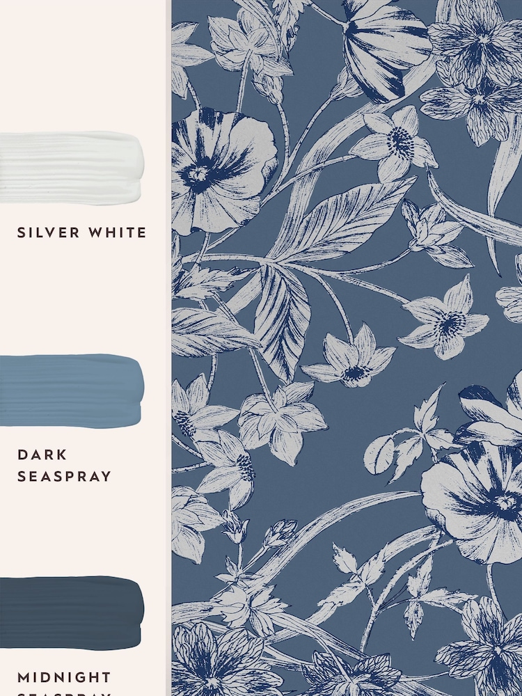 Laura Ashley Midnight Summerhill 10M Wallpaper - Image 4 of 4