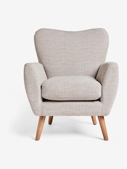 Tweedy Plain Mid Natural Wilson II Highback Armchair - Image 2 of 9