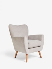 Tweedy Plain Mid Natural Wilson II Highback Armchair - Image 3 of 9