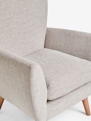 Tweedy Plain Mid Natural Wilson II Highback Armchair - Image 8 of 9