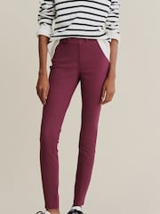 Berry Red Jersey Denim Leggings - Image 3 of 5