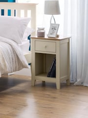 Julian Bowen Cream Salerno 1 Drawer Bedside Table - Image 1 of 3