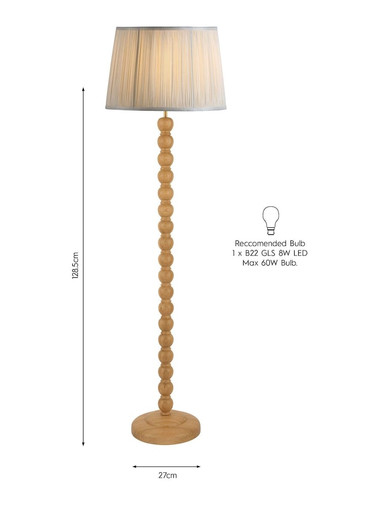 Laura Ashley Natural Maria Wooden Floor Base - Image 5 of 5