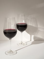 Truly Set of 4 Clear Crystal Fluted Red Wine Glasses - Image 1 of 2