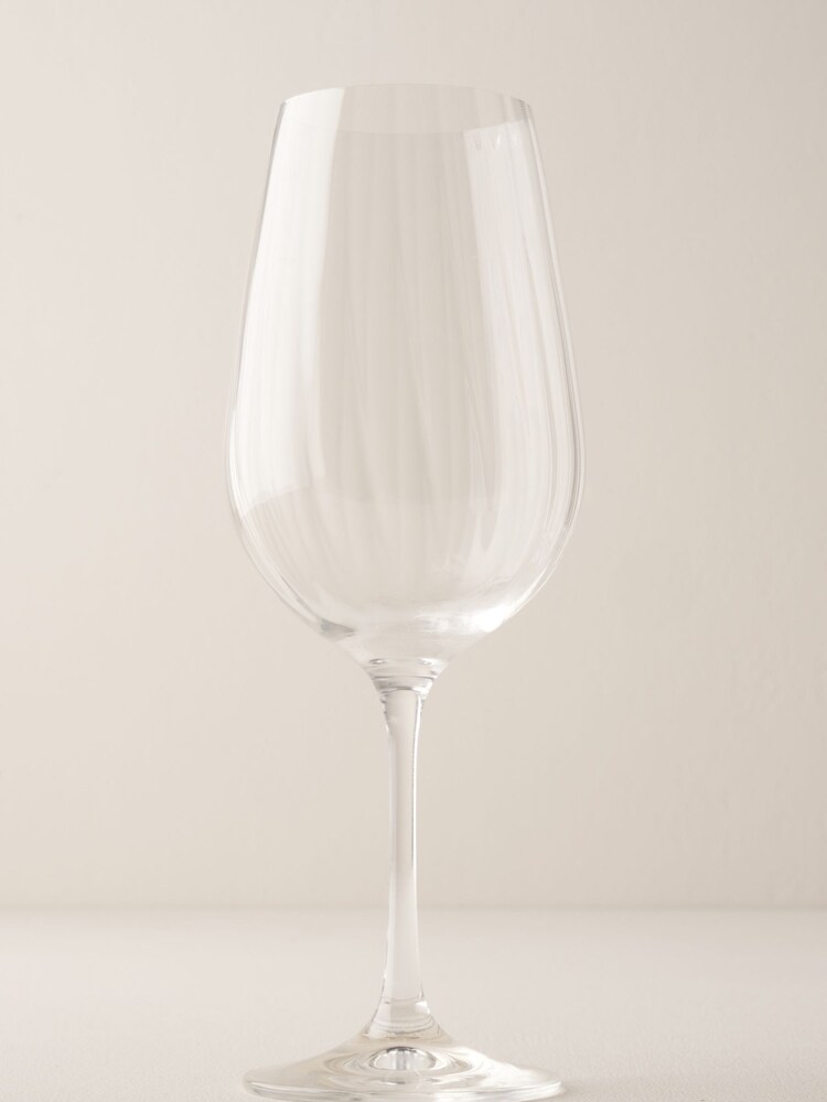 Truly Set of 4 Clear Crystal Fluted Red Wine Glasses - Image 2 of 2