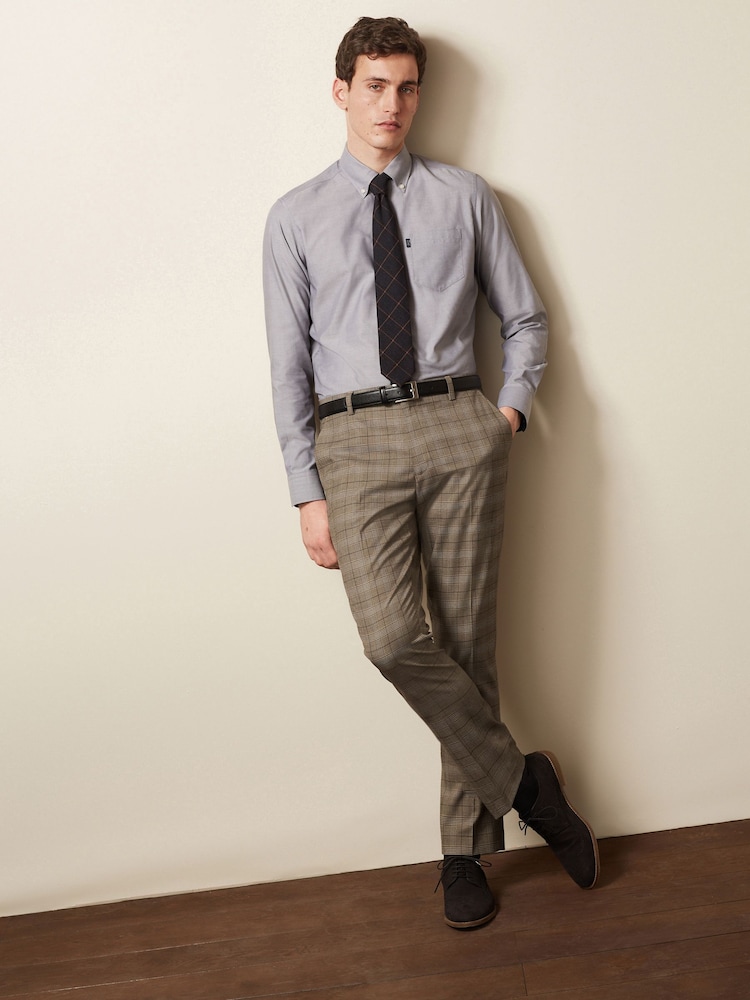 Marron taupe - mince - Pantalons à carreaux bordé - Image 5 of 8
