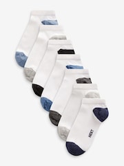 White/Blue/Grey Heel And Toe Rich Trainers Socks 7 Pack - Image 6 of 10