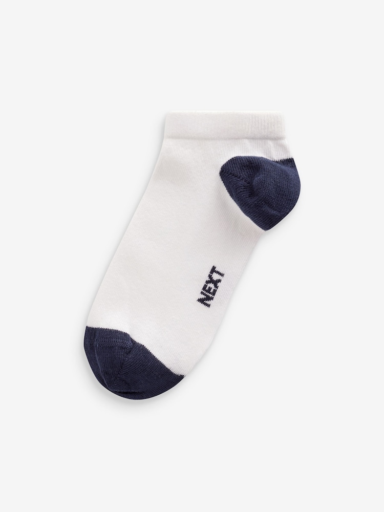 White/Blue/Grey Heel And Toe Rich Trainers Socks 7 Pack - Image 9 of 10