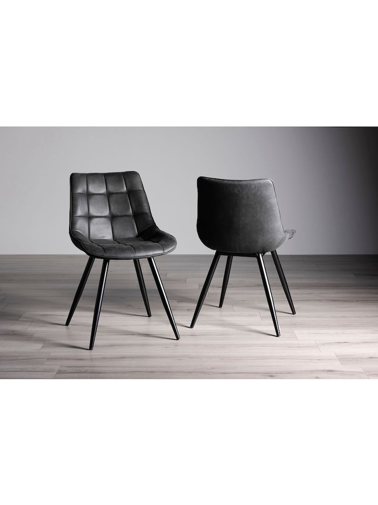 Bentley Designs Grey Set of 2 Seurat Chairs - Image 1 of 4