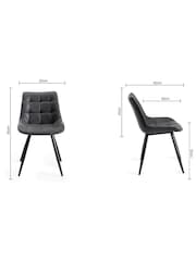 Bentley Designs Grey Set of 2 Seurat Chairs - Image 4 of 4