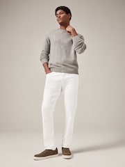 White Classic Stretch Jeans - Image 3 of 9