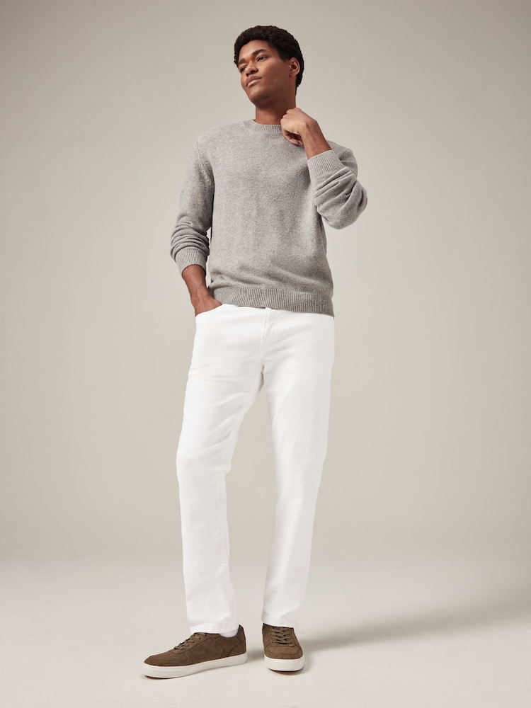 White Classic Stretch Jeans - Image 3 of 9