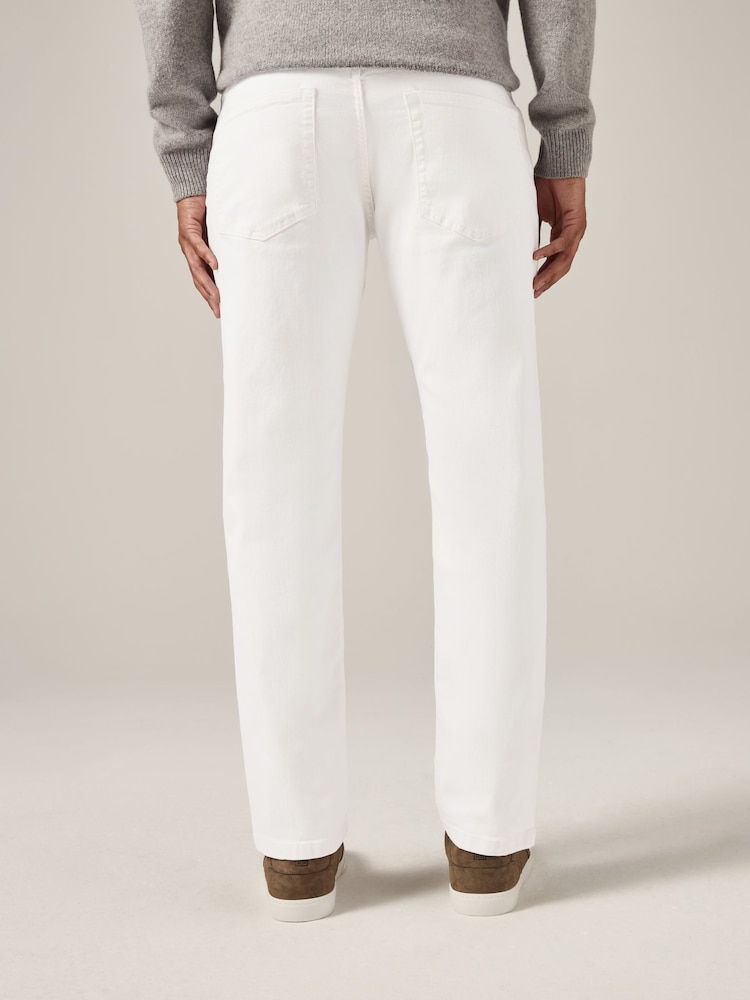 White Classic Stretch Jeans - Image 4 of 9