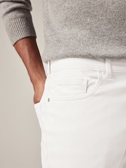 White Classic Stretch Jeans - Image 6 of 9