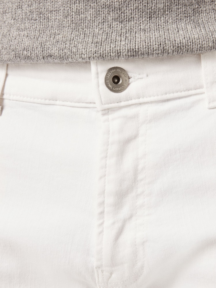 White Classic Stretch Jeans - Image 7 of 9