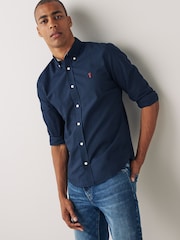 Navy Blue Regular Fit Long Sleeve Oxford Shirt - Image 1 of 6