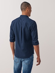 Navy Blue Regular Fit Long Sleeve Oxford Shirt - Image 3 of 6