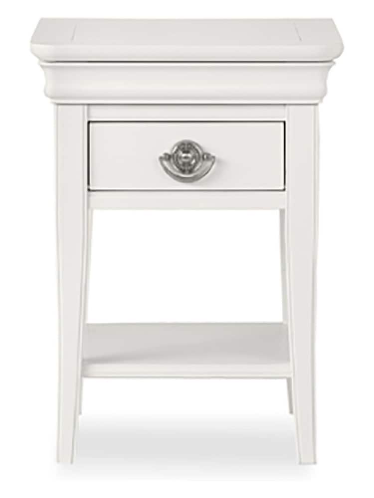 Bentley Designs White Chantilly 1 Drawer Bedside Table - Image 2 of 3
