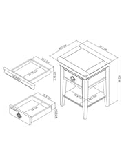 Bentley Designs White Chantilly 1 Drawer Bedside Table - Image 3 of 3