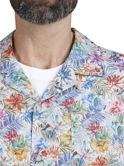 Simon Carter Grey Short Sleeve Tropical Floral Shirt - Image 3 of 6