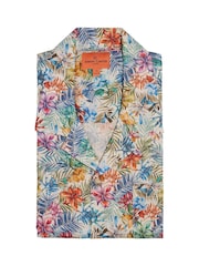 Simon Carter Grey Short Sleeve Tropical Floral Shirt - Image 5 of 6