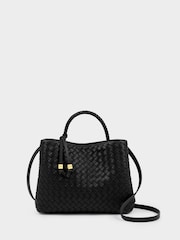 Katie Loxton Black Nova Hand Woven Top Handle Bag - Image 4 of 6