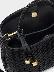 Katie Loxton Black Nova Hand Woven Top Handle Bag - Image 5 of 6