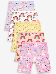 Pink/Orange/Lilac Purple Character 5 Pack Long Leg Shorts (2-16yrs) - Image 1 of 2