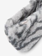Grey Animal Faux Fur Ballet Slippers - Image 5 of 5