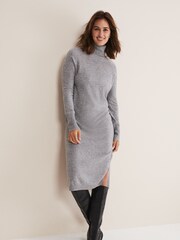 Phase Eight Grey Seline Wool Blend Dress with Cashmere - Image 1 of 7