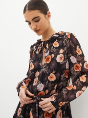 Paige Heirloom Floral Silk Black Mini Dress - Image 4 of 5