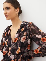Paige Heirloom Floral Silk Black Mini Dress - Image 5 of 5