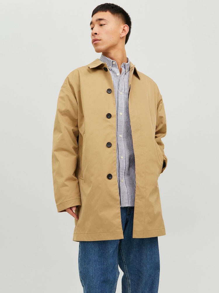 JACK & JONES Brown Smart Trench Coat - Image 1 of 5