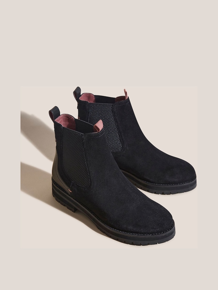 White Stuff Esme Chunky Chelsea Black Boots - Image 1 of 4 White Stuff Esme Chunky Chelsea Black Boots - Image 1 of 4